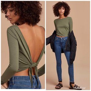 Aritzia Taja Deep Back Shirt NWT